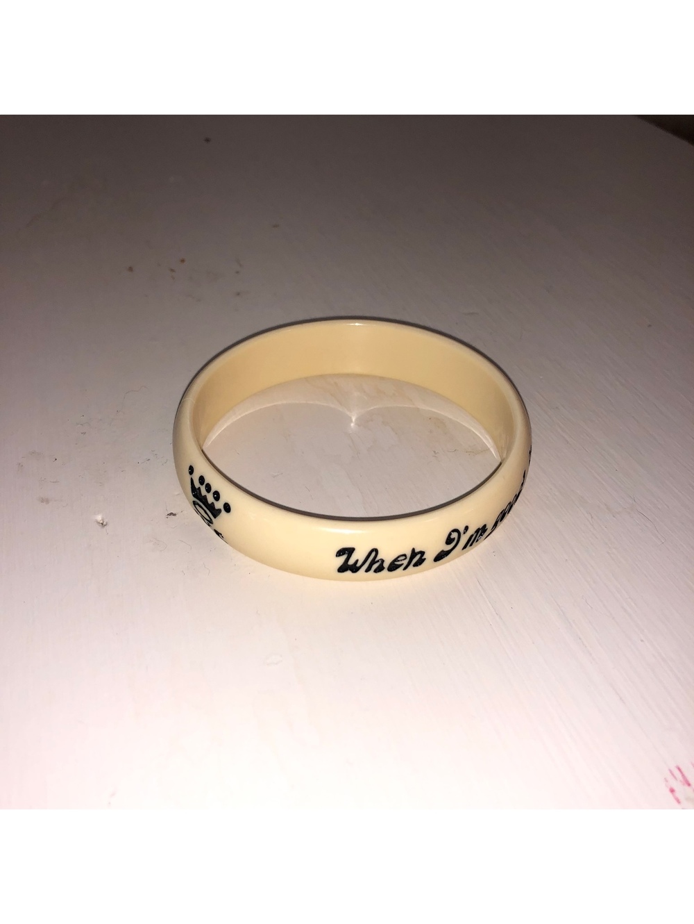 JESSICA KAGAN CUSHMAN RESIN BANGLE BRACELET WHEN IM GOOD VERY GOOD BAD IM BETTER